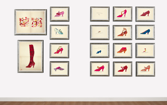 安迪·沃霍尔的女鞋手绘 图：Sotheby's.