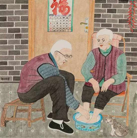 十年前只是个普通老人的她 如今把画挂到法国画廊