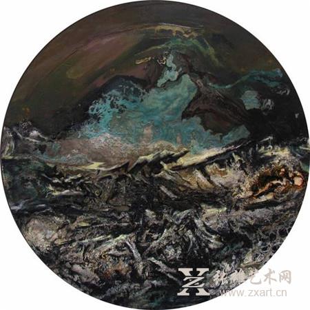 王旻 无题NO.28 100X100cm 布面坦培拉综合技法 2014