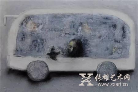 在路上——随小鸟飞  亚麻布油画  200×150cm  2007