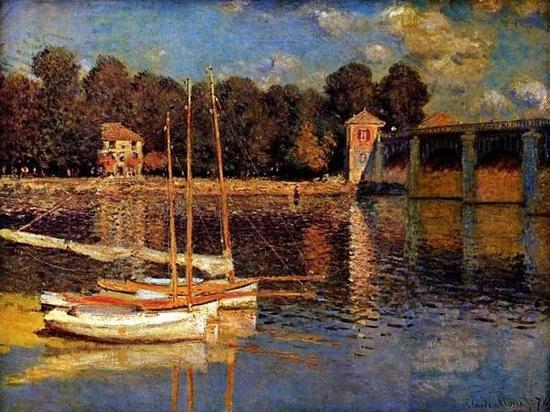   莫奈的《亚嘉杜之桥》，印象派风景油画