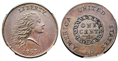   1793年铸造的1美分硬币