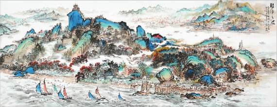   鼓浪之波（国画）  邱祥锐  刘守信  邓绍炳  陈鑫  黄文斌  谢荣仁