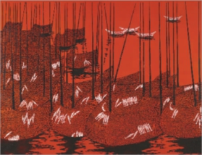   浯屿汐讯（漆画）  陈亚源