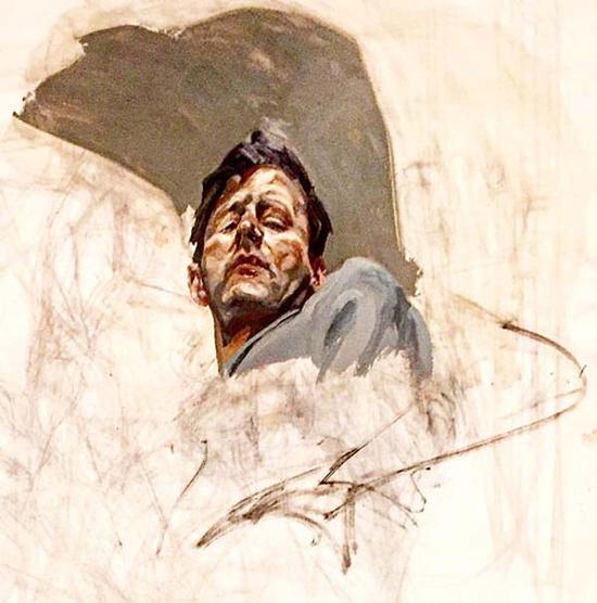 弗洛伊德的《倒影自画像》，画于1965年。
