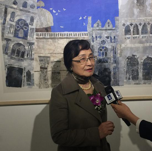 杭州画院副院长励国仪接受央视数字书画频道采访