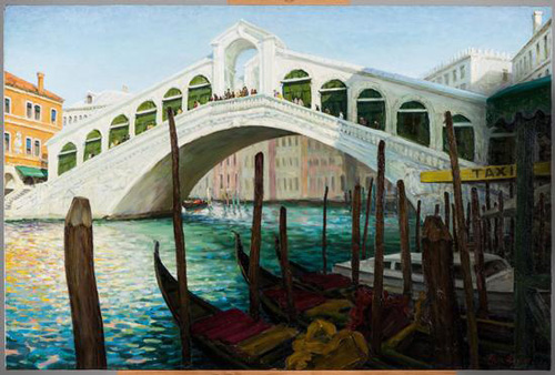 翟欣建《威尼斯里奥多桥》90x60cm 布面油画
