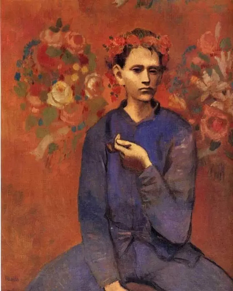 1905年的油画作品《抽烟斗的男孩》