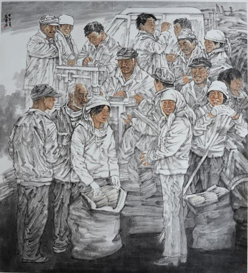 药乡秋晚 国画 巫卫东