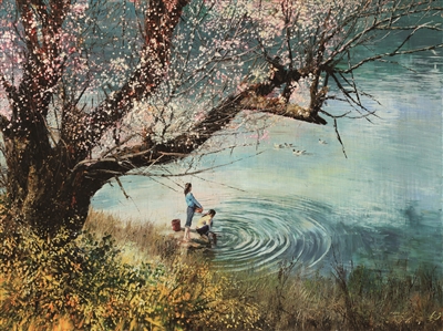  郑珠哲《河边》 125×90