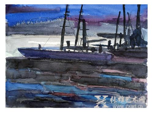 2015《清晨港湾》48x36cm