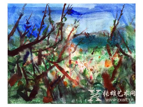 2016《山重梨花》24x19cm