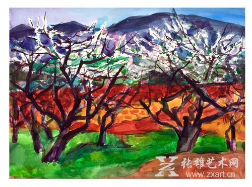 2016《梨花树》75x55cm