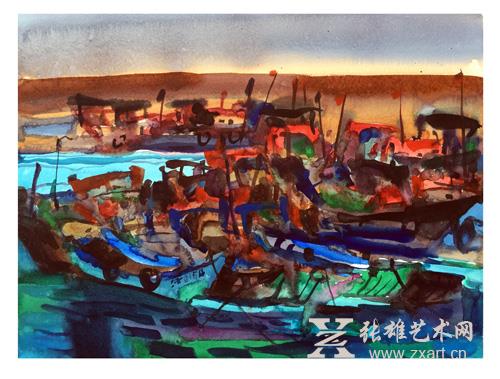 2016《六鳌渔港》48x36cm