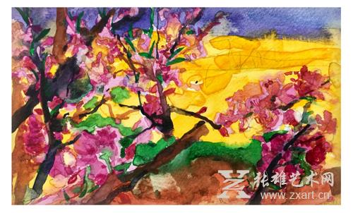 2016《桃花一》19x12cm