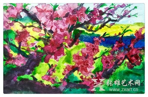 2016《桃花四》19x12cm
