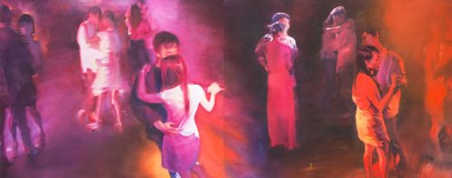 冯斌 夜艳 2016 丙烯\亚麻布 140×360厘米 （140×180厘米×2联画）
