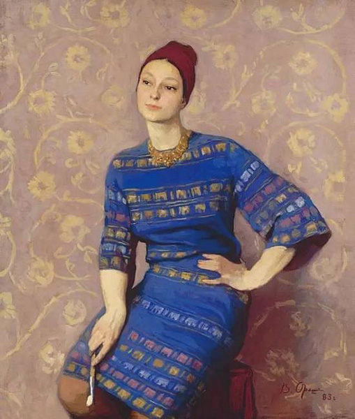 阿列什尼科夫 《 女艺术家肖像》 114x97cm 1983年