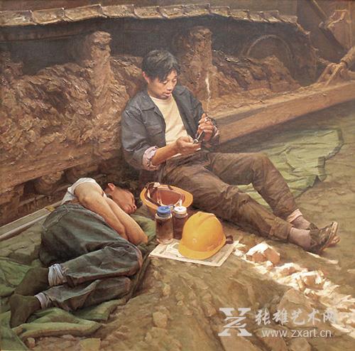 油画 -李自刚-《王屋山短信》