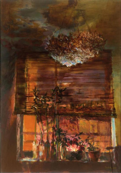 郭健濂 《夜窗之邀月》162x114cm 布面油画 2013年郭健濂 《夜窗之邀月》162x114cm 布面油画 2013年