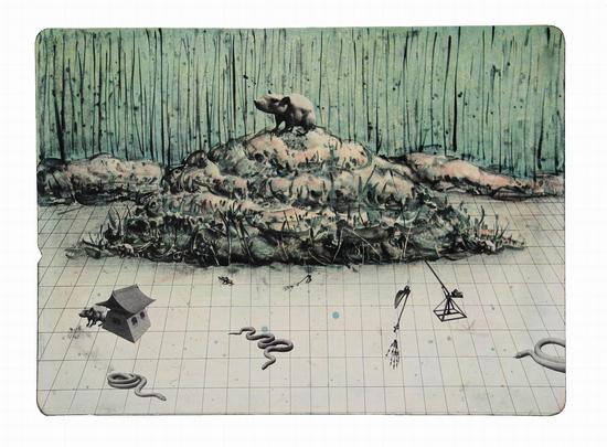   关伟伟 《土堆》 49×65cm 石版 2013
