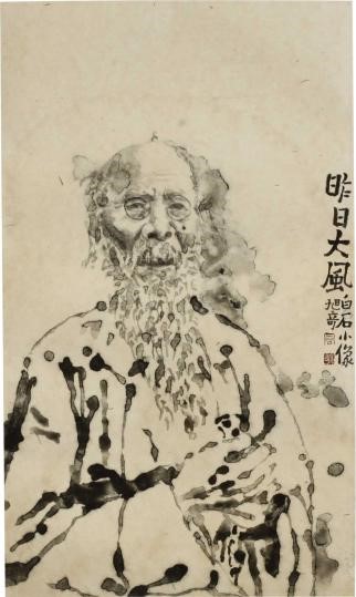 高旭奇《昨日大风》，纸本水墨，34×57cm，2015年