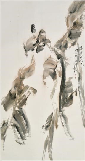 崔兆礼，《蕉叶》，纸本水墨，96×178cm