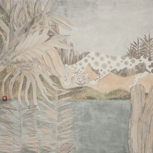 刘筱静，《秋水》，纸本设色，66x66cm，2013年