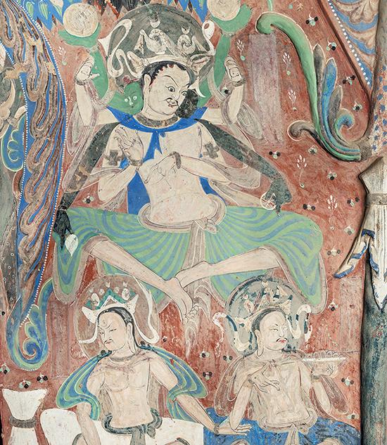   285窟壁画局部，西魏（535–556 CE），敦煌莫高窟 