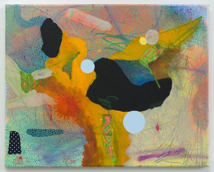 Evan Woodruffe, 12th February 2016, 40x50cm, acrylic, fabric on linen
