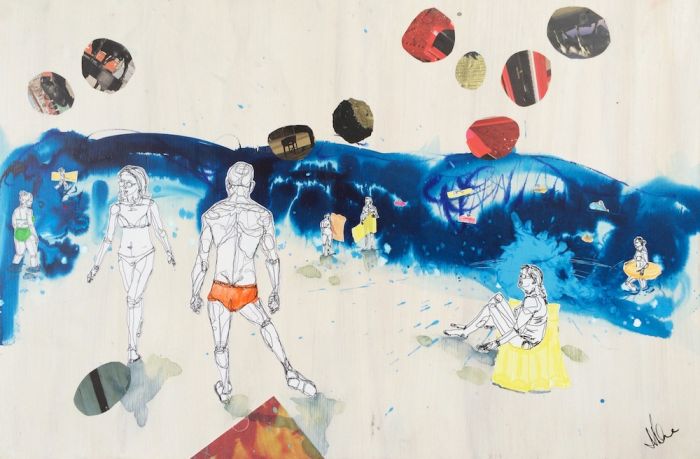 Teresa HR Lane, You Really Had To Be There No17, 2016, 40x60cm, acylic, paper, digital printing on plywood