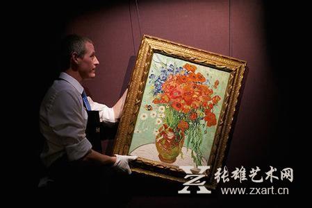   梵高静物油画《雏菊与罂粟花》