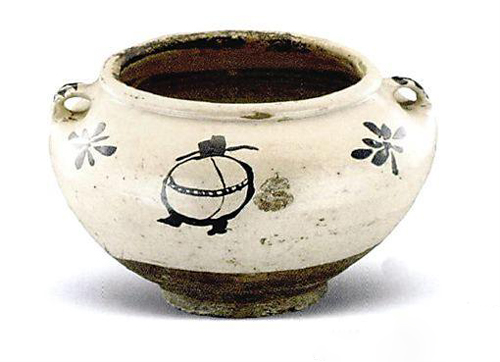 ■内蒙古地区出土的金代白釉褐花罐