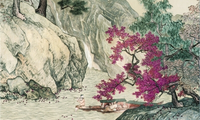     溪山渔隐图（刺绣） 姚贞菲