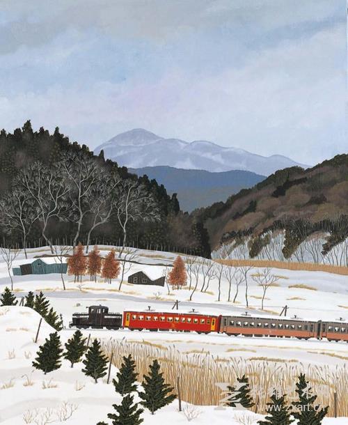 画家原田泰治画笔下的旧日本风情（组图）