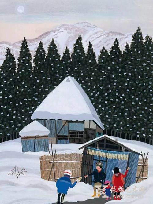画家原田泰治画笔下的旧日本风情（组图）