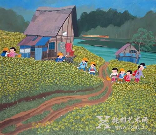 画家原田泰治画笔下的旧日本风情（组图）
