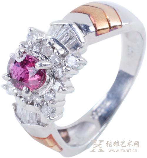 213. 天然红宝石戒指（戒托采用铂金材质和18K黄金材质）无底价 