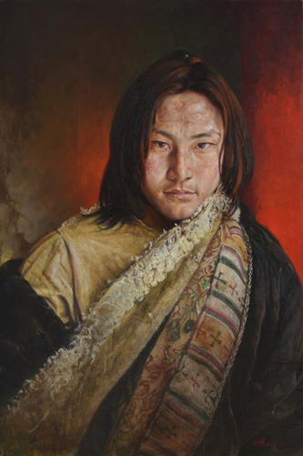 孔慧 藏地系列之青年 90x60cm 布面油画 2015孔慧 藏地系列之青年 90x60cm 布面油画 2015