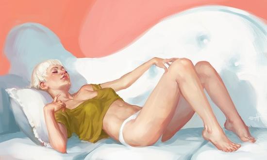 走进美女闺房的美国流行的手绘招贴画