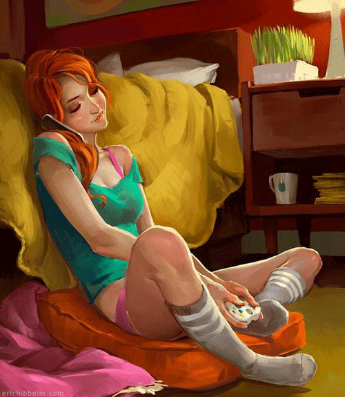 走进美女闺房的美国流行的手绘招贴画