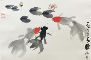 吴作人 金鱼 68x68cm 纸本立轴吴作人 金鱼 68x68cm 纸本立轴