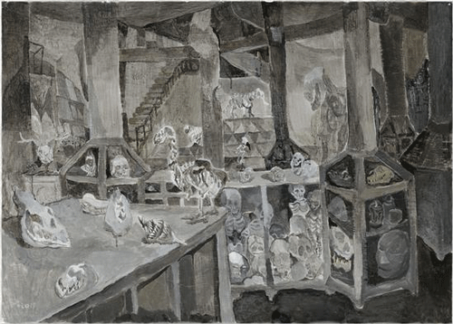 王顷 地下室 2015 纸本丙烯 78×108cm