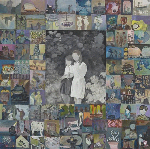 王顷 游园 2015-2016 布面油画 200×200cm