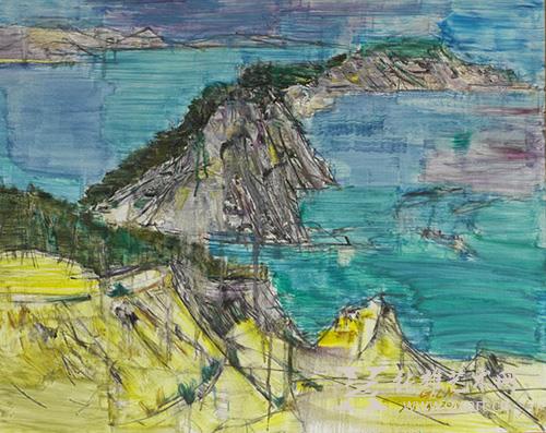 顾黎明《荣成海石》100x80cm 布面油彩，2014年