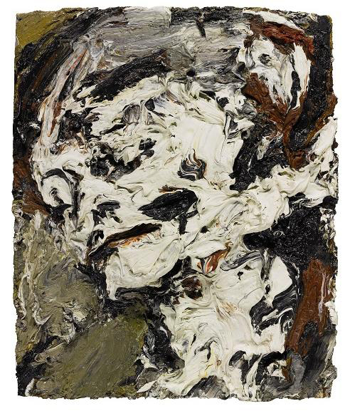 弗兰克·奥尔巴赫作品《格尔达·博姆的头》（1965）