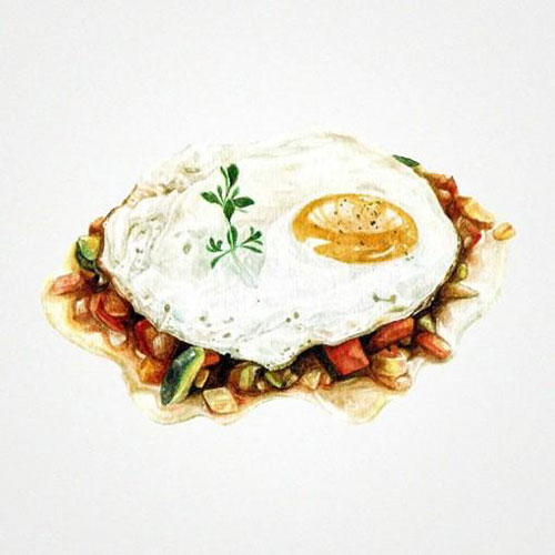 让人饥饿感倍增的美食甜点铅笔绘画