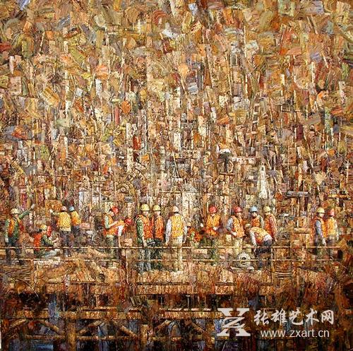 徐光培《海上作业》油画