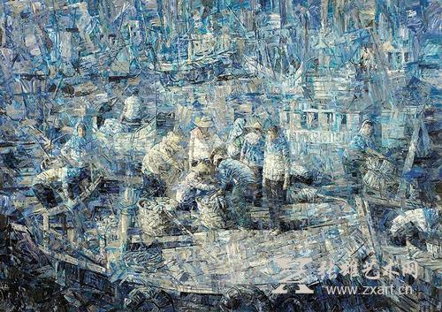 徐光培《闽南渔歌》 2009年 110x80cm 油画