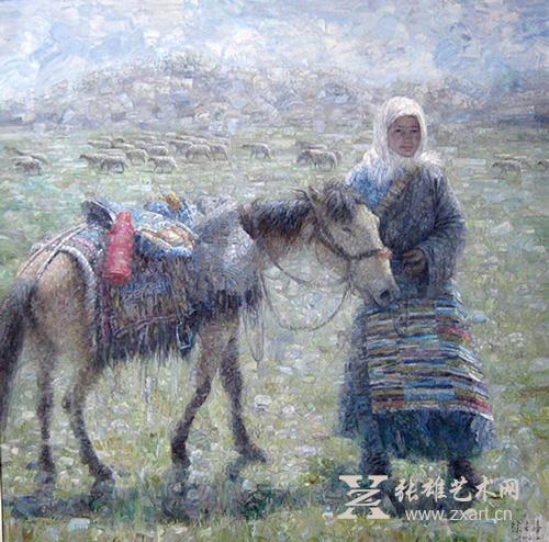 徐光培《正午的阳光》 100x100cm 油画